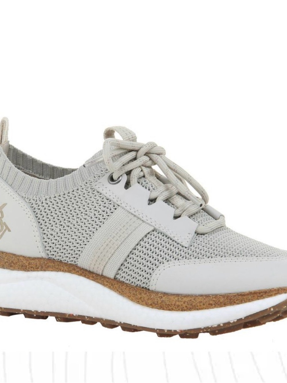 OTBT Women's Light Taupe Knit Lace-Up Sneaker with Cork Accent